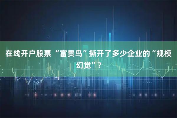 在线开户股票 “富贵鸟”撕开了多少企业的“规模幻觉”？